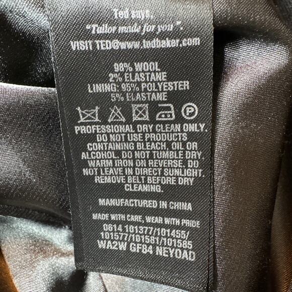 Ted Baker Wool Midi Sheath Dress Gray V-Neck Short Sleeve Size 0 - Picture 7 of 8